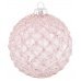 Χριστουγεννιάτικη Γυάλινη Μπάλα Ανάγλυφη Ροζ (10cm)